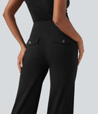 Pantalon de travail droit gainant taille haute avec poches Halara UltraSculpt™