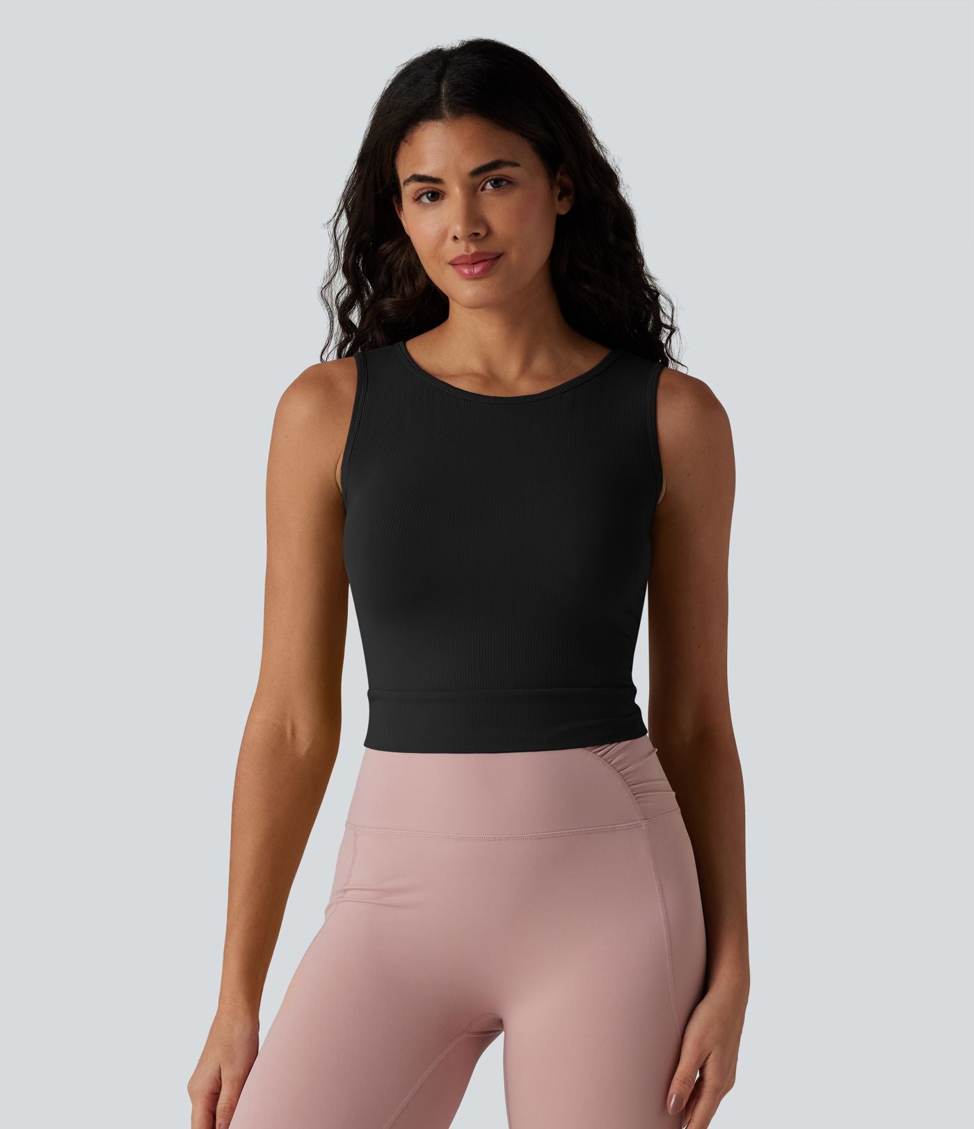 Débardeur de yoga côtelé à nouer dans le dos, à effet frais InstantCool et anti-odeurs, protection solaire UPF40+