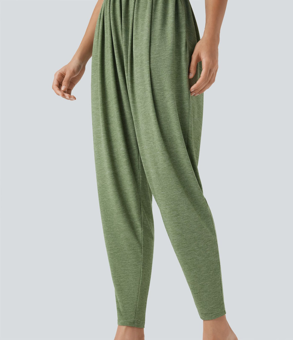 Combinaison sarouel décontractée dos nu torsadé avec brassière intégrée et poches - Édition Easy Peasy