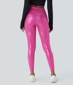 Softlyzero™ Legging Travail Taille Haute Tissu Enduit Poche Latérale Arrière