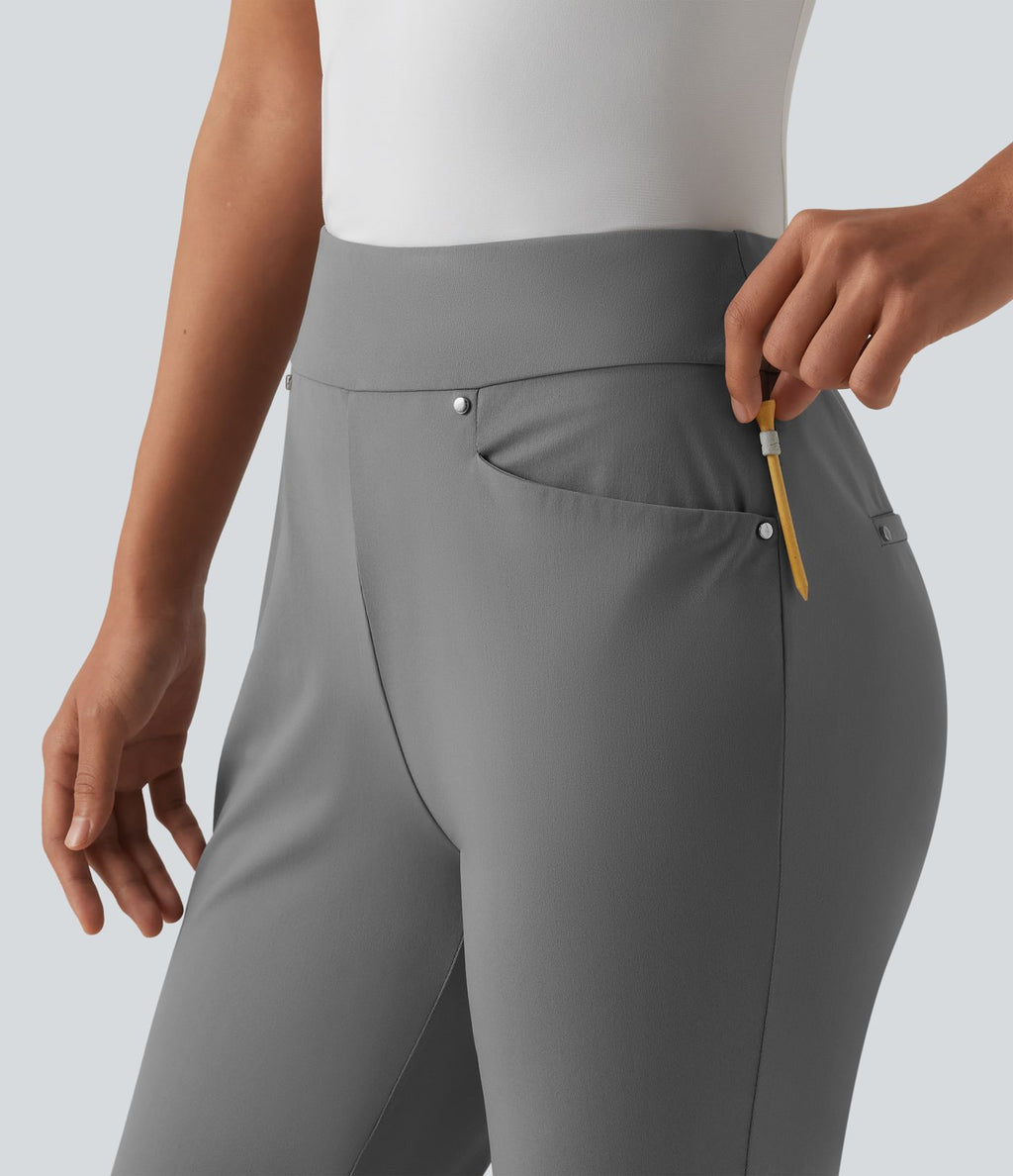 Pantalon de golf fuselé taille haute avec poches