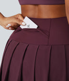 Legging à jupe étrier danse Breezeful™ 2-en-1 taille haute plissé résille contrastante séchage rapide avec poches