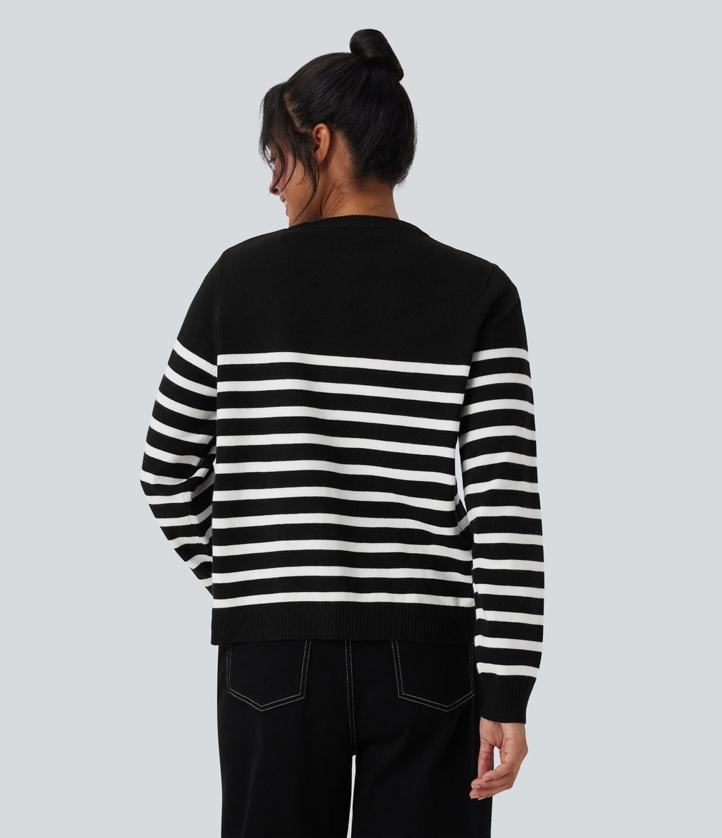 Cardigan de travail rayé color block