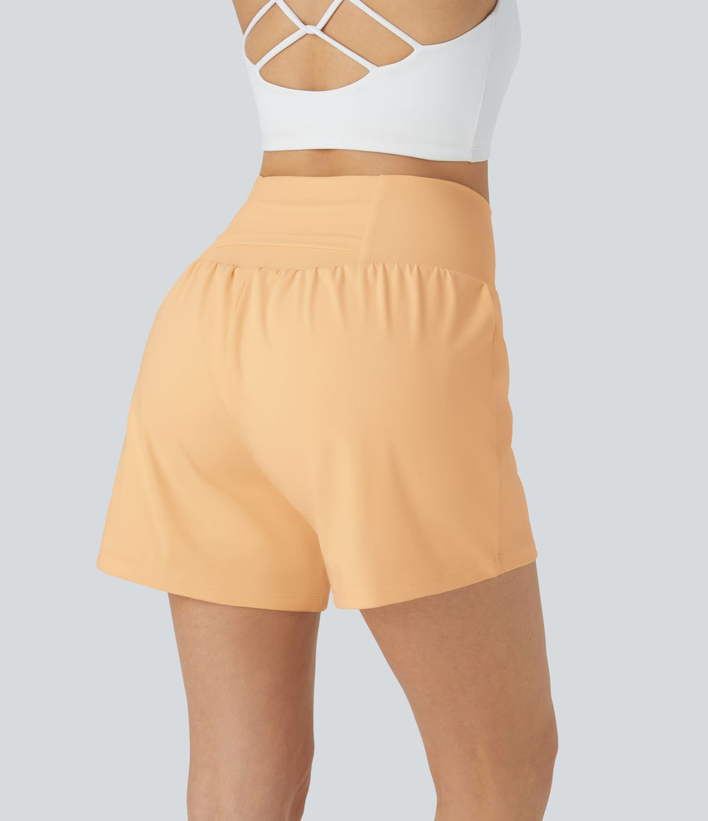 Short yoga 2-en-1 SoftlyZero™ Airy effet frais InstantCool taille très haute 12,5 cm avec poches, longueur allongée
