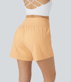 Short yoga 2-en-1 SoftlyZero™ Airy effet frais InstantCool taille très haute 12,5 cm avec poches, longueur allongée