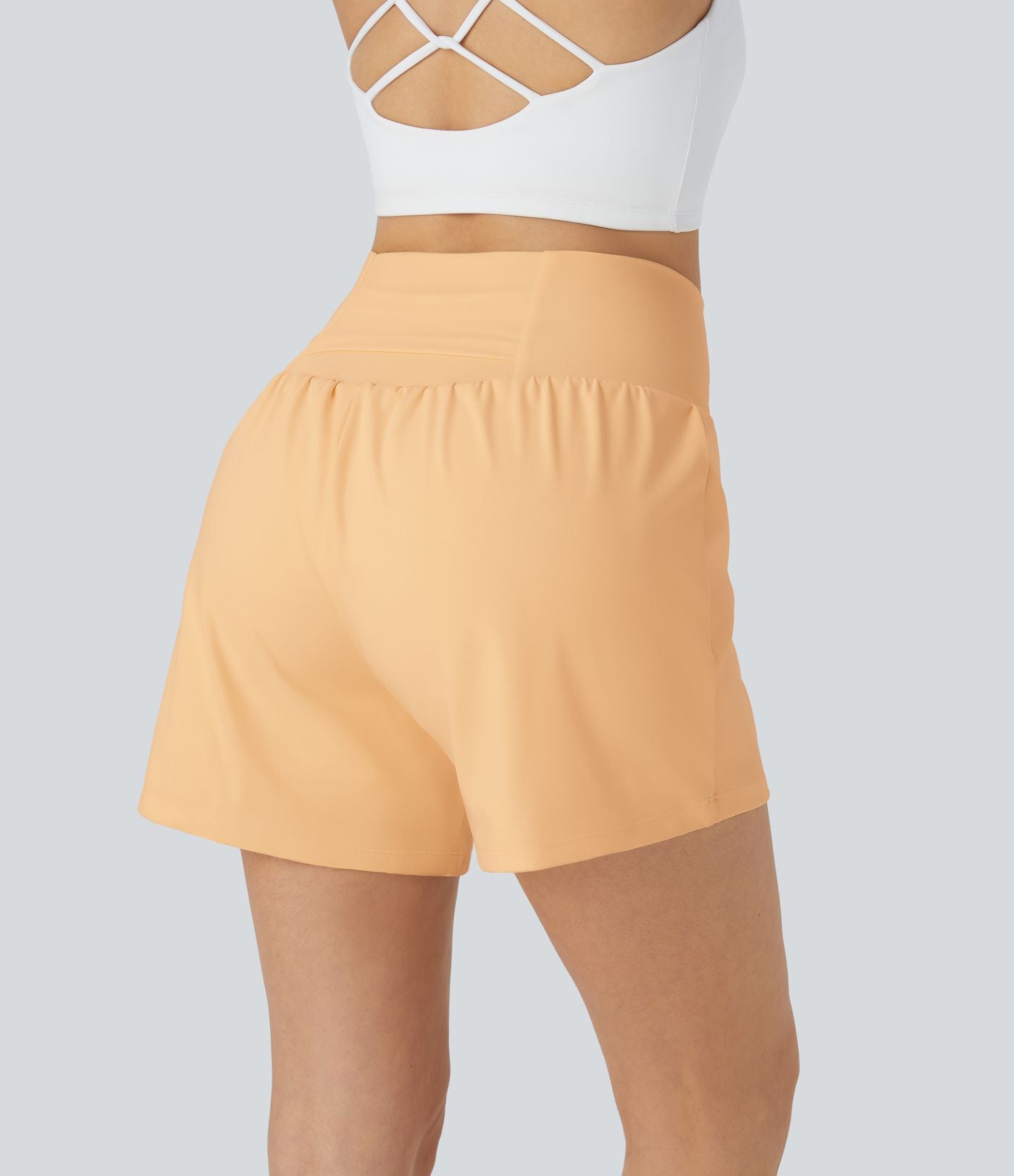Short yoga 2-en-1 SoftlyZero™ Airy effet frais InstantCool taille très haute 12,5 cm avec poches, longueur allongée