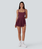 Breezeful™ Robe bain de soleil plissée à boucle ajustable 2-en-1 avec poche latérale séchage rapide micro-courte décontractée