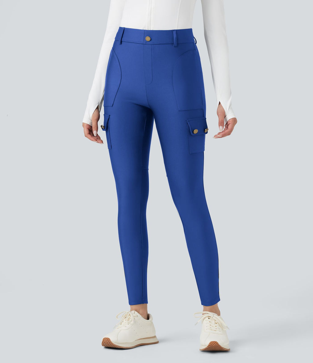 Legging 7/8 brillant taille haute avec poches