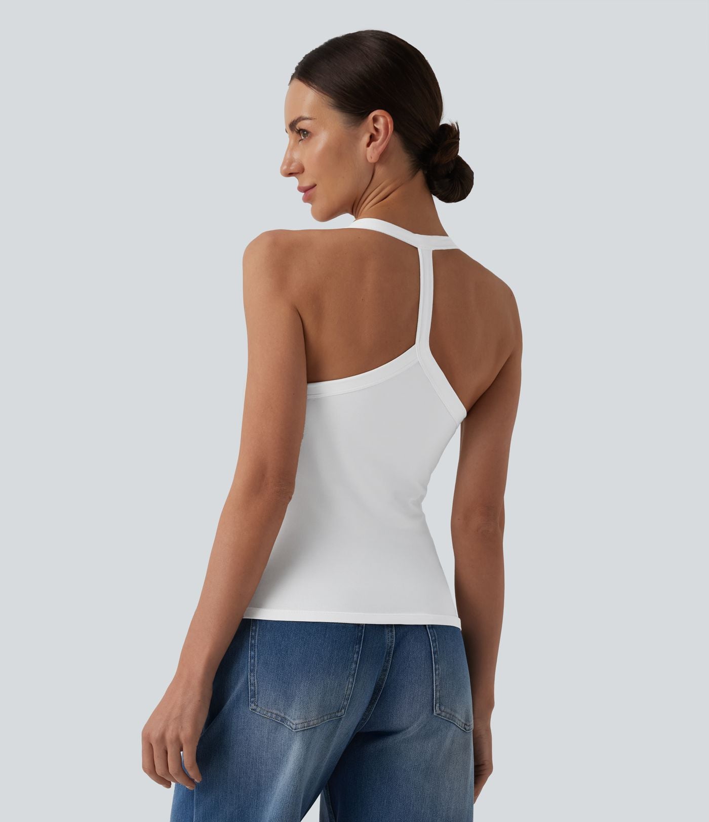 Débardeur Halara décontracté en jersey de coton, dos nageur coupe ultra-ajustée
