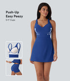 Robe de sport yoga 2-en-1 SoftlyZero™ Plush push-up coques moulées avec poches édition Easy Peasy E-G