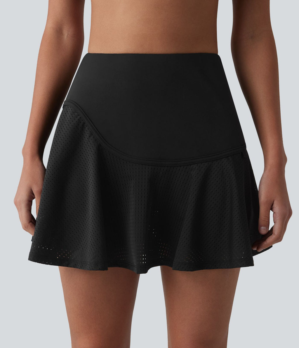 Jupe de tennis mini SoftlyZero™ Airy taille haute à œillets 2-en-1 douce au toucher avec poches, protection solaire UPF50+