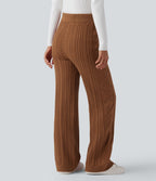 Pantalon décontracté en maille taille mi-haute avec cordon de serrage