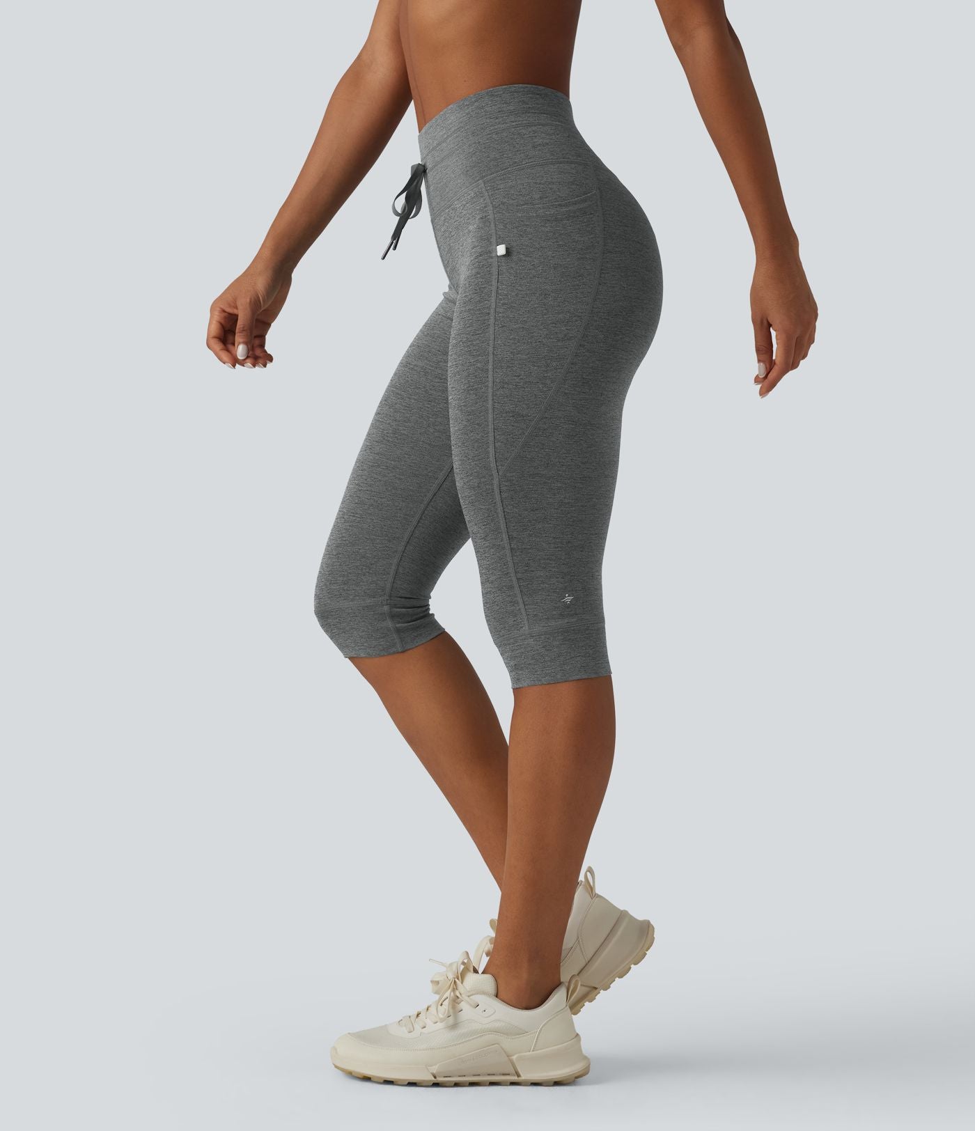 Legging de yoga Halara UltraSculpt™ chiné, taille haute, à cordon de serrage, séchage rapide, style caleçon avec poches