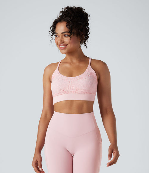 Brassière de sport yoga maintien léger avec découpes sans couture Seamless Flow