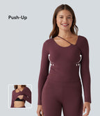 Haut de yoga SoftlyZero™ Plush push-up asymétrique à manches longues