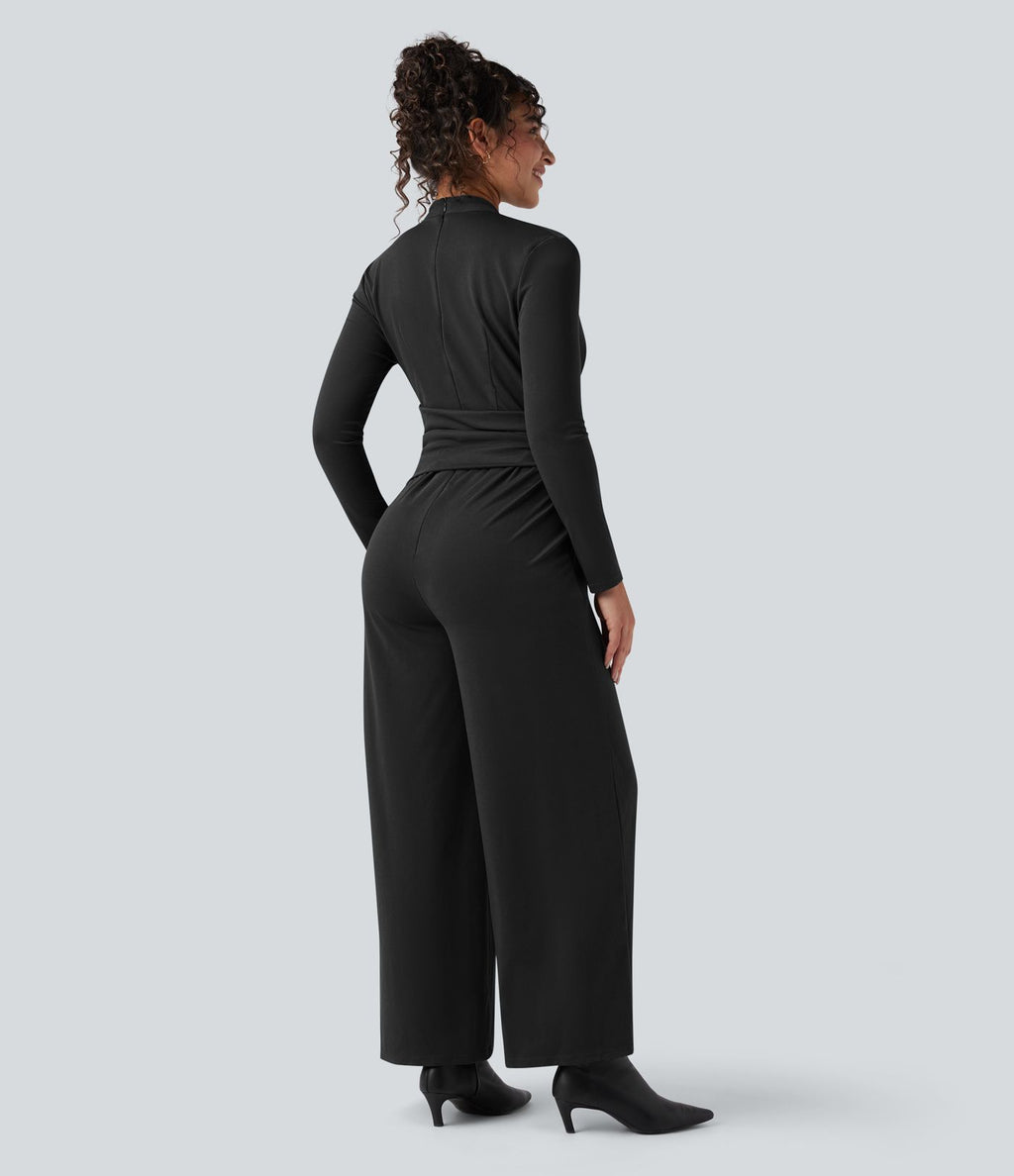 Combinaison tailleur col V manches longues avec zip et poches - Easy Peasy