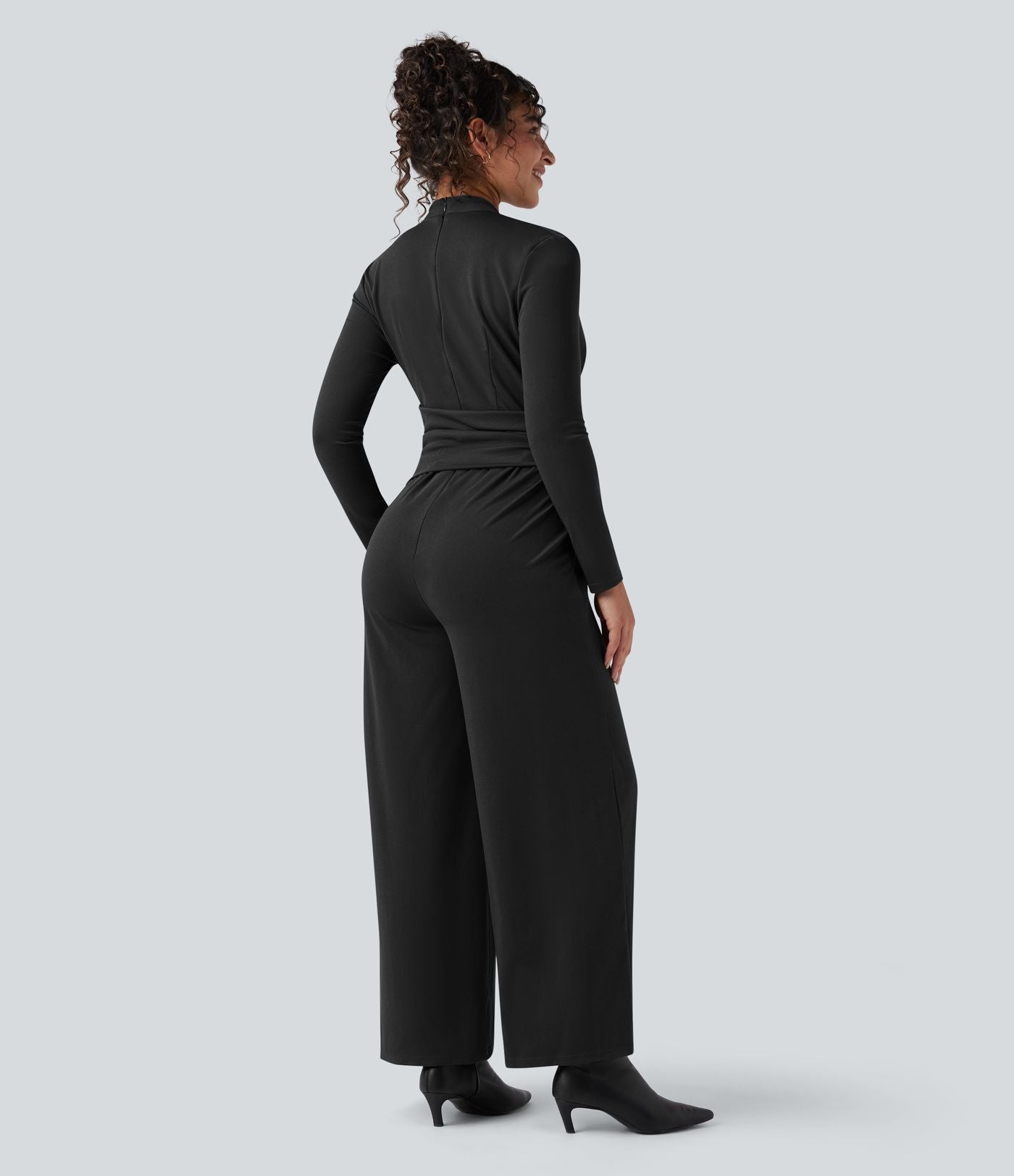 Combinaison tailleur col V manches longues avec zip et poches - Easy Peasy