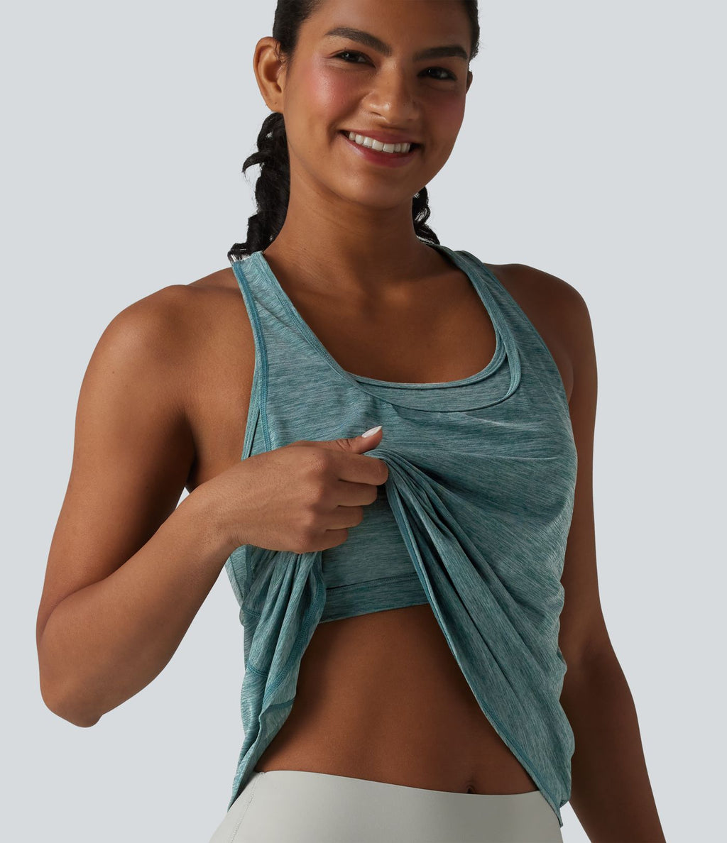 Débardeur de sport dos nageur col U soutien-gorge intégré