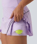 Jupe de tennis mini Breezeful™ plissée 2-en-1 taille haute, réfléchissante, séchage rapide, avec poches
