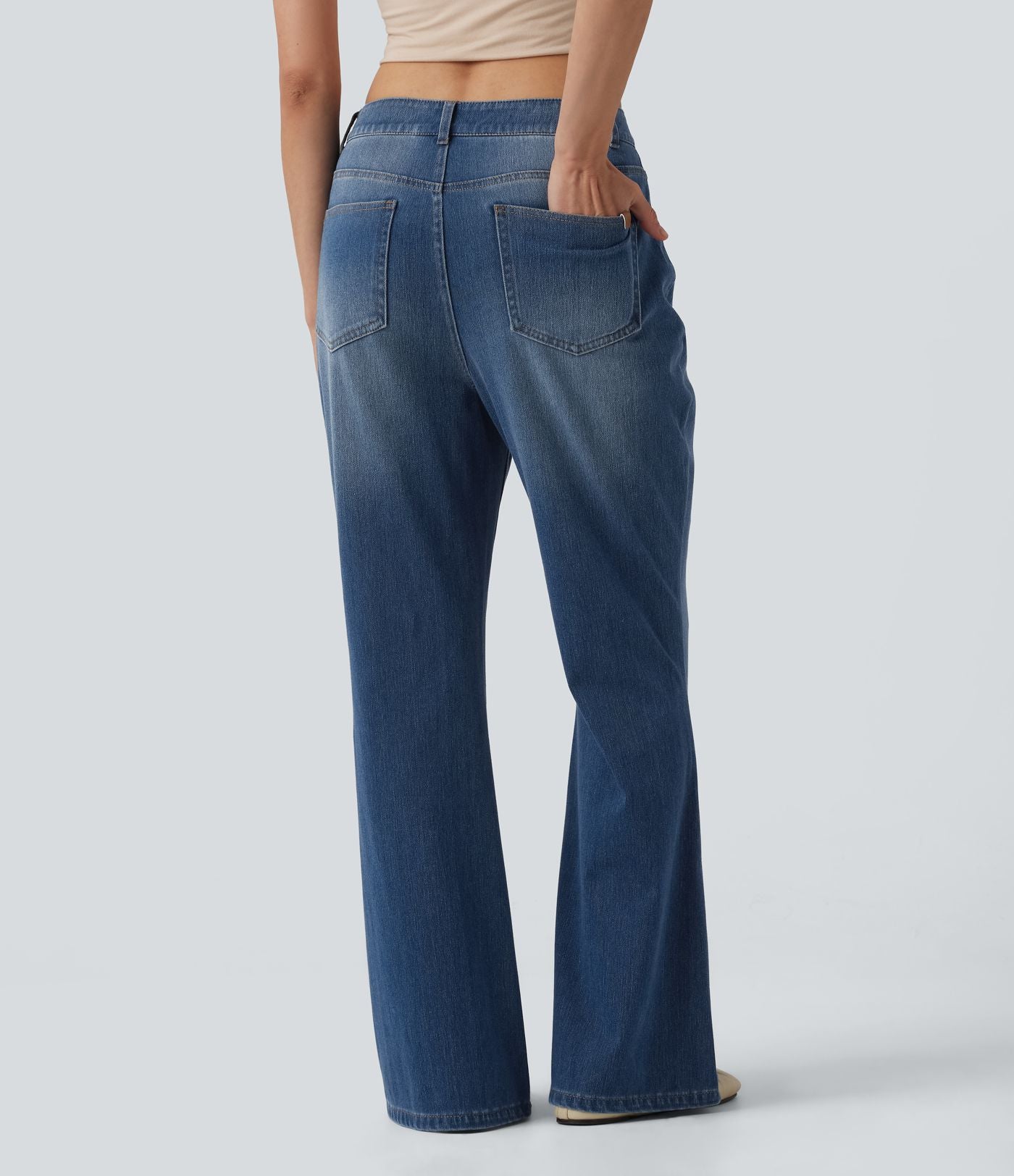 Jean évasé Halara Flex™ casual taille mi-haute avec poches