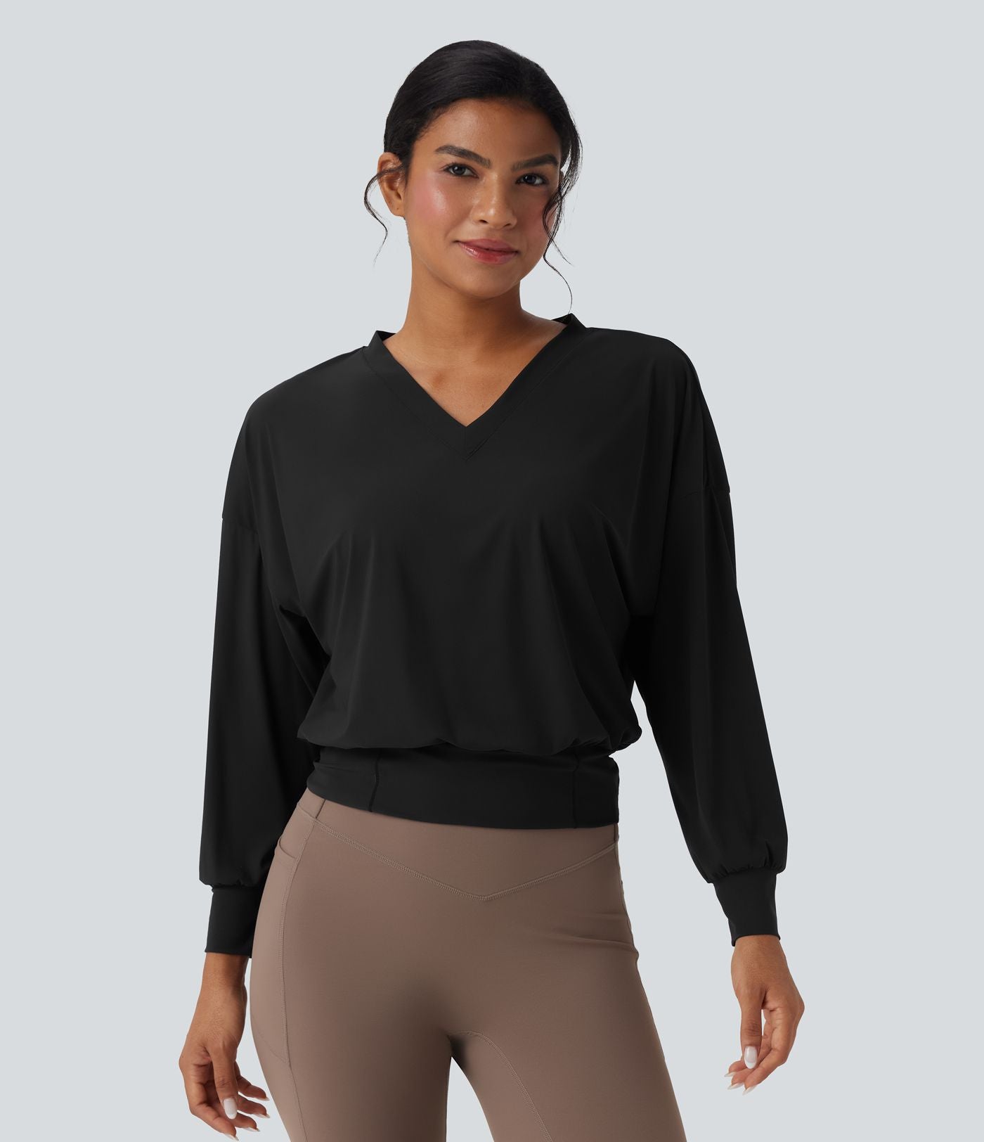 Top yoga sport oversize col V Cool Touch séchage rapide