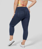 Halara Flex™ Leggings décontractés taille haute en tricot extensible avec poche latérale arrière et grande taille