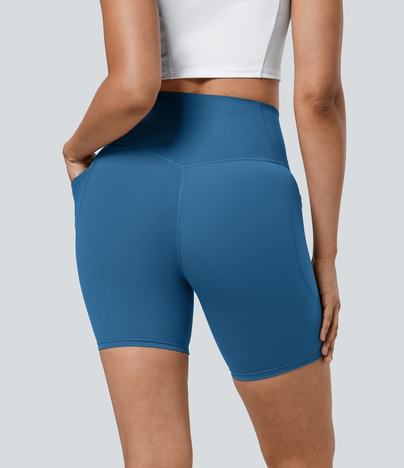 Short cycliste 17,5 cm d'entraînement gainant taille haute avec poches Halara UltraSculpt™