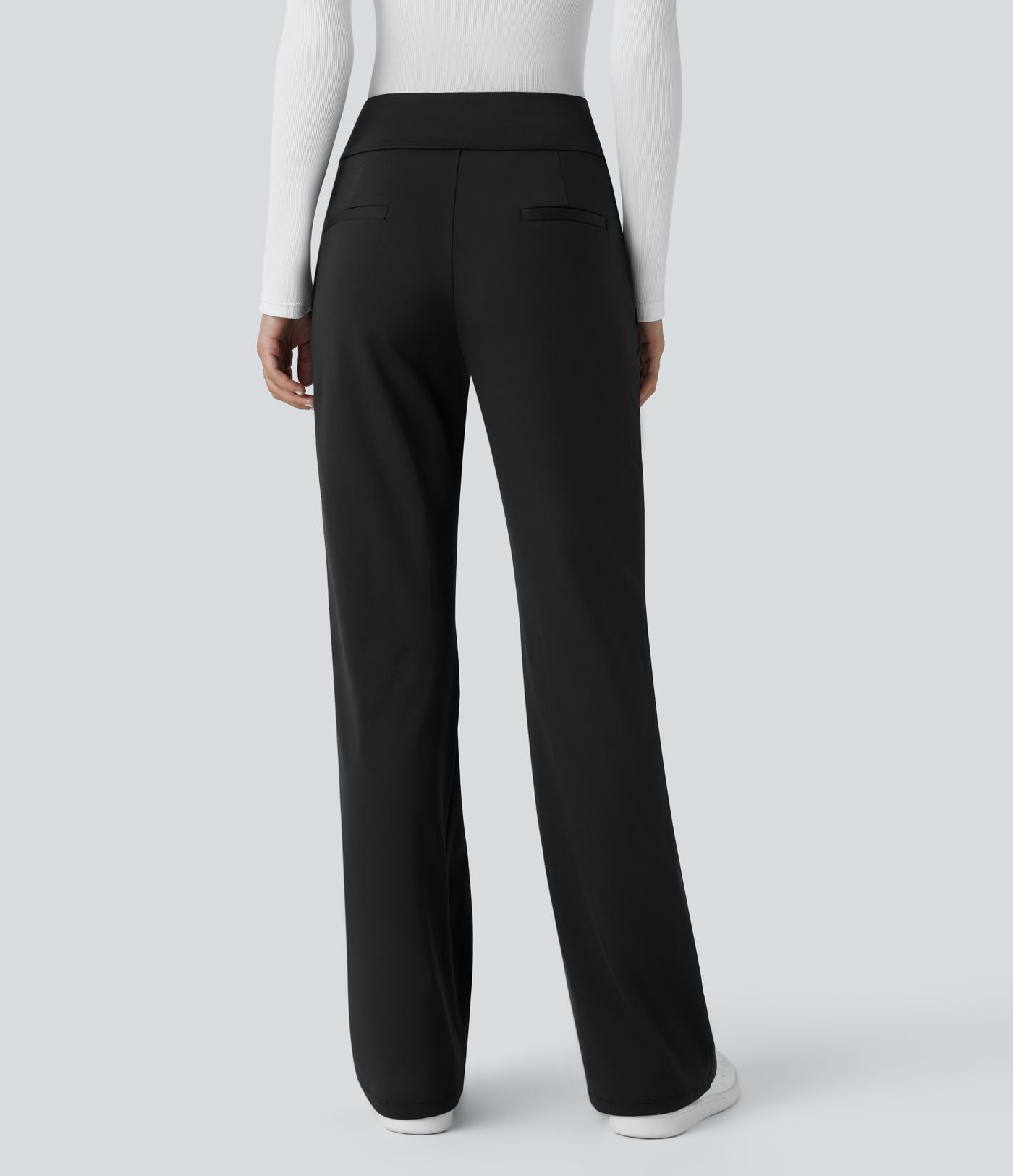Pantalon tailleur évasé taille mi-haute Halara Flex™ DayStretch avec zip latéral et poches