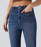 Jean ajusté évasé Halara Flex™ taille haute avec poches