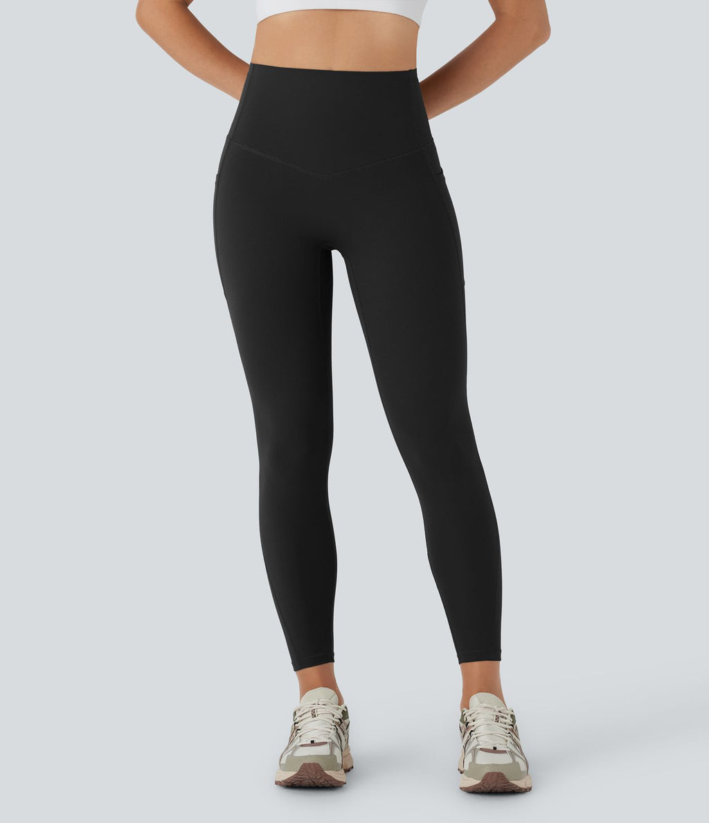 Legging 7/8 d'entraînement gainant taille haute avec sous-vêtement intégré antibactérien et poches Halara UltraSculpt™