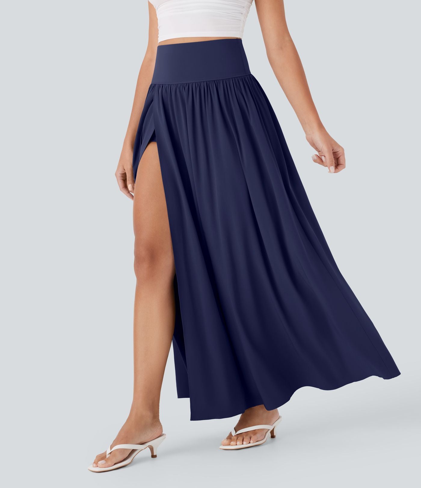 Jupe maxi fluide 2-en-1 gainante taille haute à séchage rapide Breezeful™