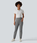 Pantalon de golf fuselé taille haute avec poches
