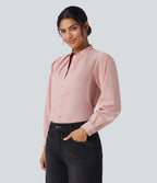 Chemise décontractée col officier manches longues
