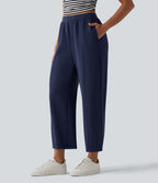 SpacerTek™ Pantalon casual large taille haute avec poches
