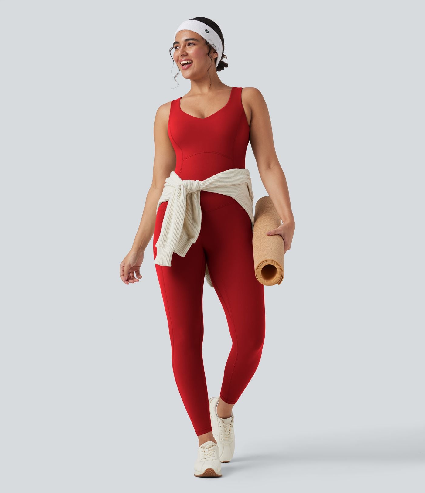 Combinaison de sport Halara UltraSculpt™ col V gainante push-up à poches