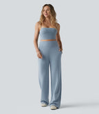 SpacerTek™ Jogging casual large taille haute ventre plat avec poches