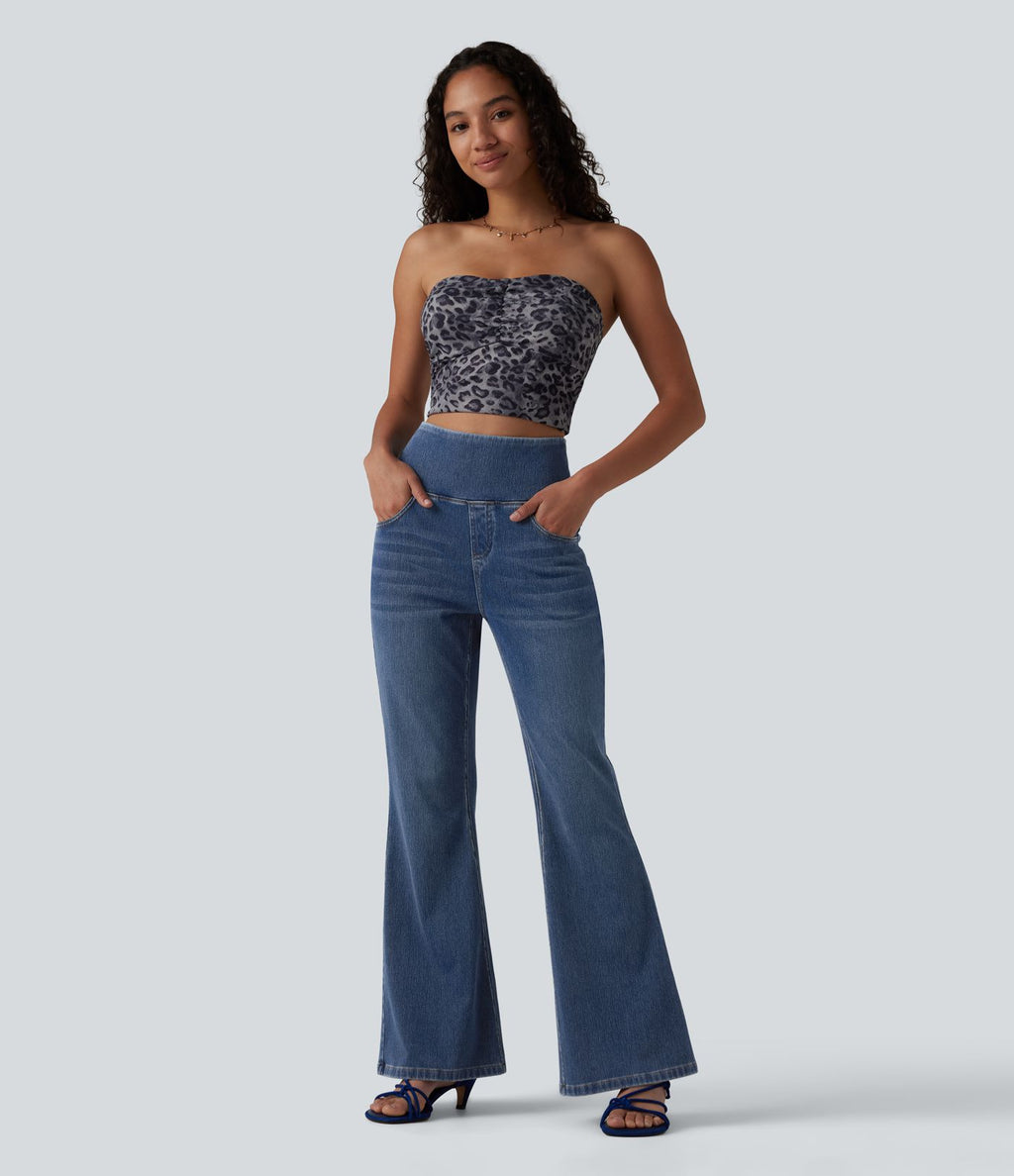 Jean évasé taille haute Halara Flex™ avec poches