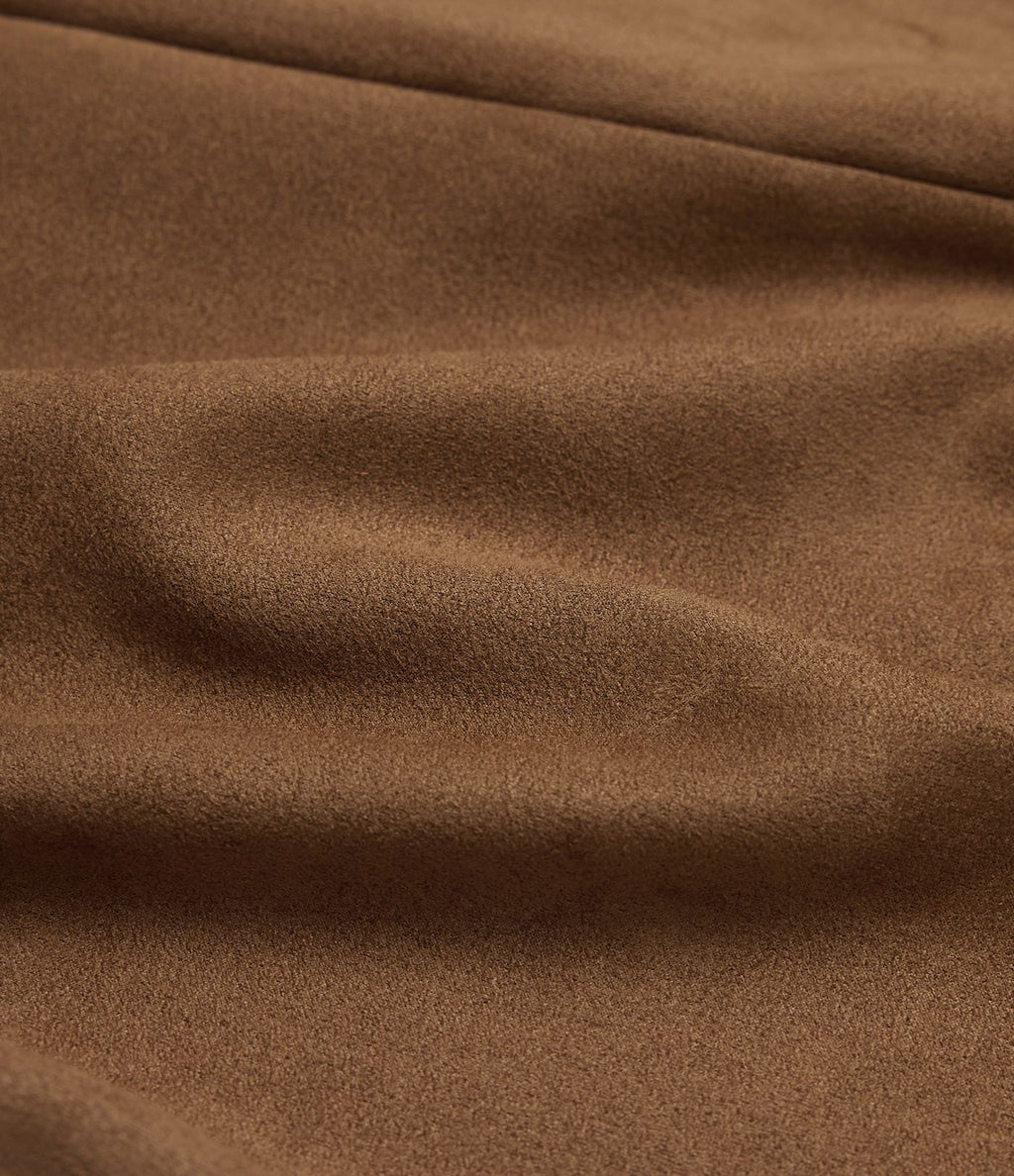 Jupe midi moulante en daim taille haute