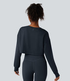 Top de sport yoga court col rond manches chauve-souris