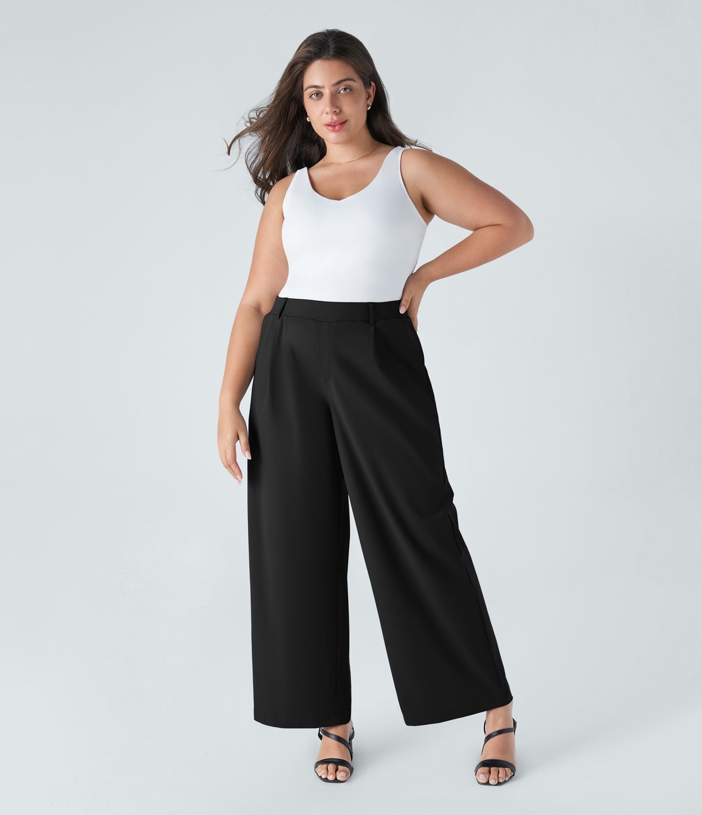 Pantalon de travail grande taille coupe droite taille haute Halara Flex™ DayStretch avec poches