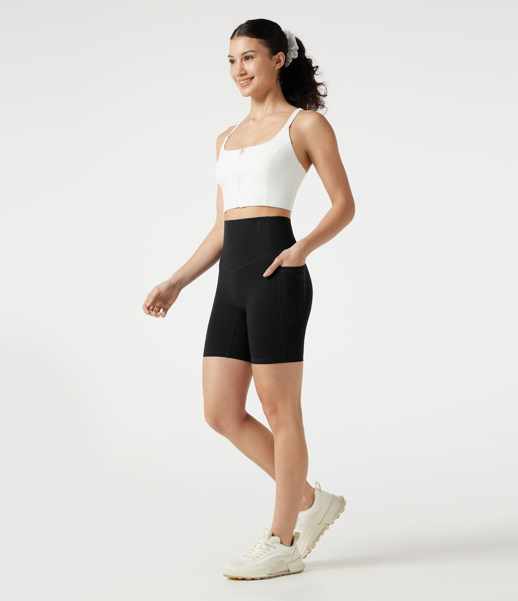 Short cycliste gainant taille haute Halara UltraSculpt™ 17,5 cm avec poches