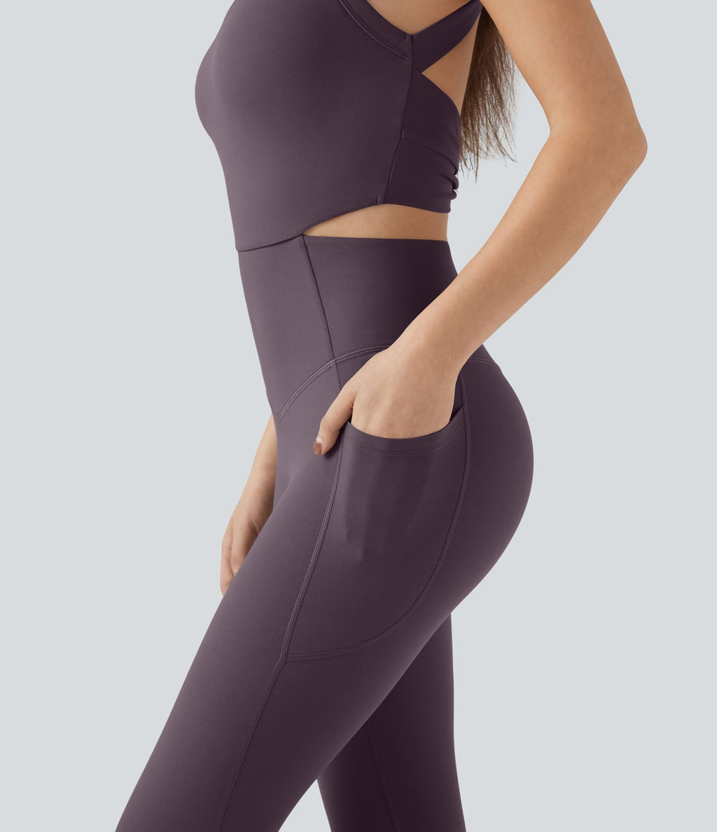 Combinaison-pantalon d'entraînement gainante avec poches - Édition Easy Peasy Halara UltraSculpt™