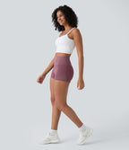 Shorts 2' Casual 2 en1 Taille Haute Empiècement en Maille dans le Dos et Poches