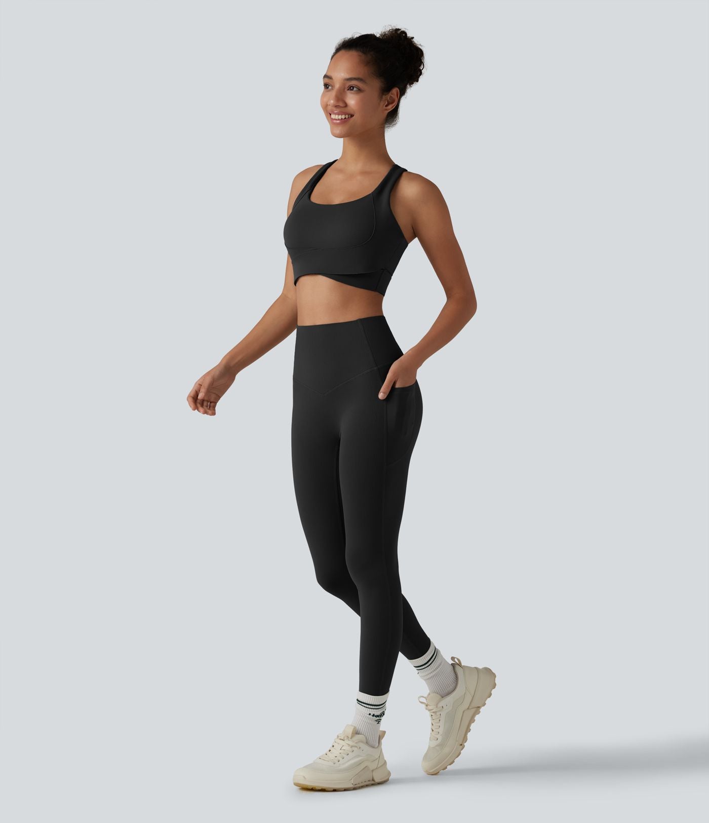 Legging de yoga Halara UltraSculpt™ côtelé taille haute gainant avec poches