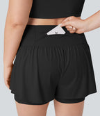 Short tailleur 2-en-1 grande taille SoftlyZero™ Airy taille ultra-haute effet frais InstantCool yoga 12,5 cm avec poches