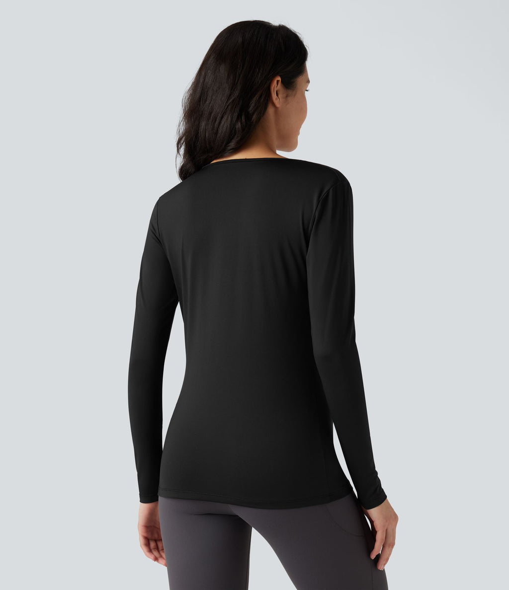 Top de sport running col bénitier manches longues