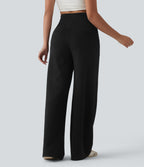 Pantalon casual large taille haute avec poches