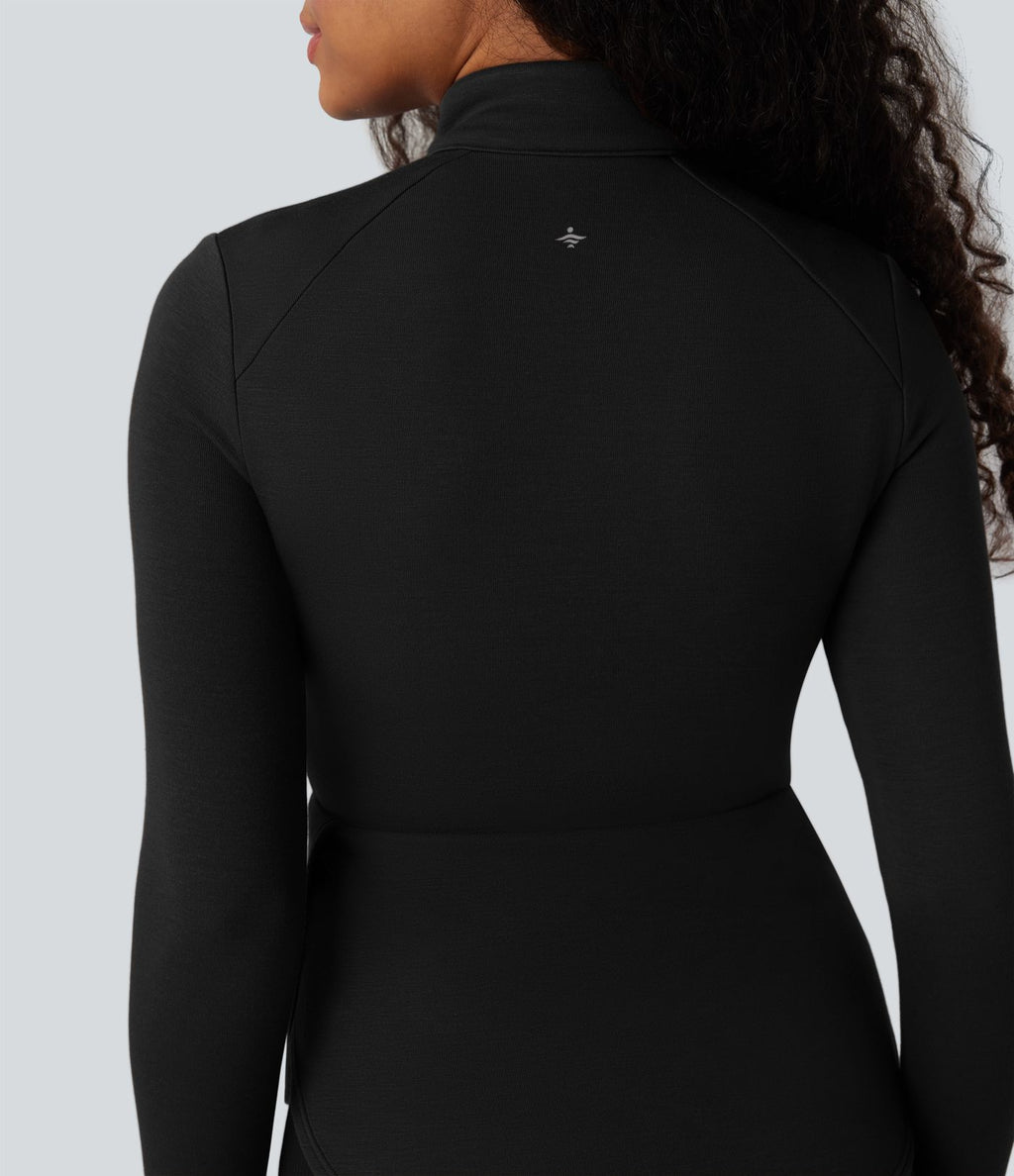 Veste de sport SpacerTek™ col montant, manches raglan longues avec trous pour les pouces