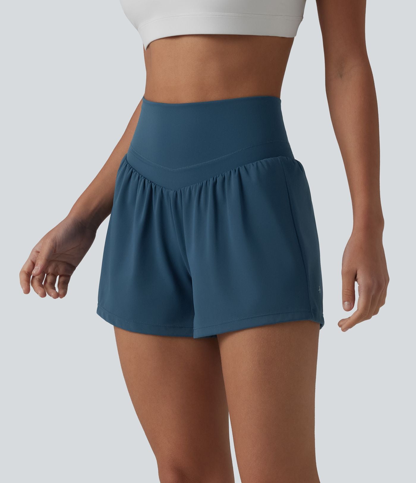 Short de yoga 2-en-1 SoftlyZero™ Airy taille haute dos croisé effet frais InstantCool avec poche