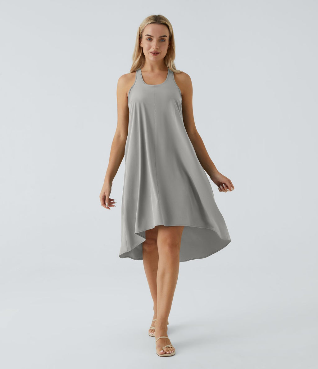 Robe décontractée mi-longue Breezeful™ dos nageur poche latérale fluide asymétrique séchage rapide A-C